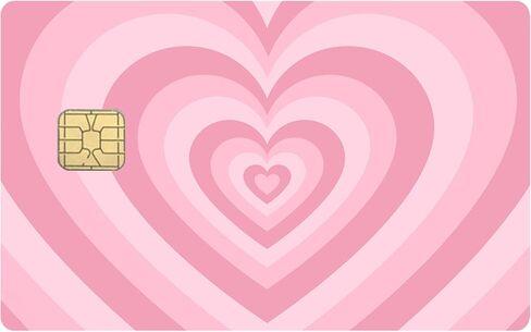 Large Chip Credit Card Stickers Skin No Bubble Slim Waterproof Anti-Wrinkling Removable Vinyl Debit Cover Decals Heart in Saudi Arabia