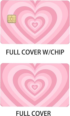 Large Chip Credit Card Stickers Skin No Bubble Slim Waterproof Anti-Wrinkling Removable Vinyl Debit Cover Decals Heart in Saudi Arabia