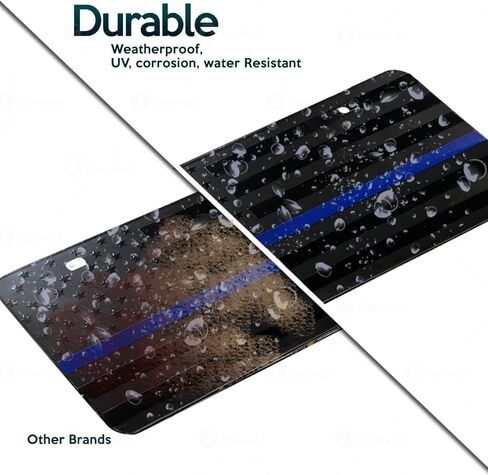 Zone Tech USA American Flag License Car Tag Plate with Thin Blue Line Thick Durable Embossed Monochrome Novelty Great American Pledge of Allegiance in Kuwait