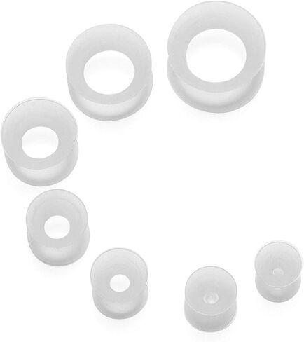 NASAMA 50 Pieces Ear Gauge Stretching Kit+Aftercare Jojoba Oil,14G-00G Tapers Plugs Silicone Tunnels Gauges Expander Set Body Piercing Jewelry in Saudi Arabia