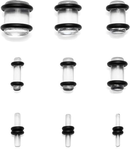 NASAMA 50 Pieces Ear Gauge Stretching Kit+Aftercare Jojoba Oil,14G-00G Tapers Plugs Silicone Tunnels Gauges Expander Set Body Piercing Jewelry in Saudi Arabia