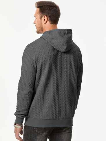 JMIERR Mens Hoodie Pullover Long Sleeve Casual Fashion Texture Sweatshirts Drawstring Hooded Shirt with Pocket in Saudi Arabia