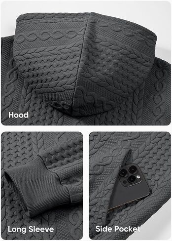 JMIERR Mens Hoodie Pullover Long Sleeve Casual Fashion Texture Sweatshirts Drawstring Hooded Shirt with Pocket in Saudi Arabia