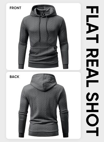 JMIERR Mens Hoodie Pullover Long Sleeve Casual Fashion Texture Sweatshirts Drawstring Hooded Shirt with Pocket in Saudi Arabia