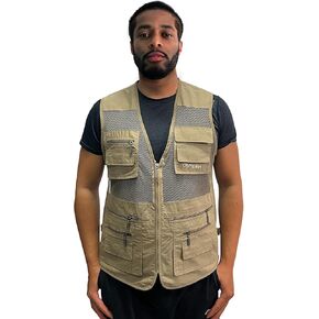 Mens Fishing Vest Safari Hiking Travel Photography with Multi Pocket Work Vest