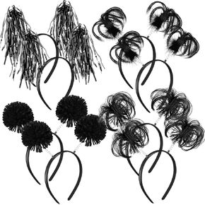 8 Pcs Pom Pom Headbands Party Headbands Tinsel Wrapped Ponytails Headbopper Headwear for Birthday Festival in Saudi Arabia