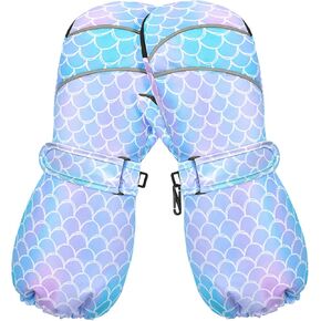 Kids Winter Mittens Waterproof Snow Ski Gloves for Girls, Snowboard Gloves for Children 3-10 Years