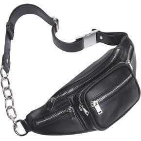 AZXCG Women's Crossbody Bags - Genuine Leather Fanny Pack, Fashion Sling Purse & Shoulder Bag with Adjustable Strap, Perfect for Shopping, Strolling, and the Ideal Gift (Black)