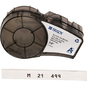 Brady Authentic (M21-500-499-TB) Multi-Purpose Nylon Label for General ID, Wire Marking, and Lab Labeling, Black on White- For M210, M210-LAB, M211, BMP21-PLUS and BMP21-LAB Printers, .5" W 16' L