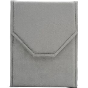 Velvet Necklace Jewelry Travel Folder Storage Display Case (Beige)