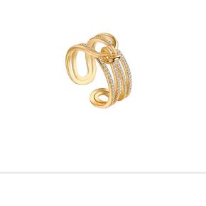 Love Knot Open Statement Ring for Women Crystal Cubic Zirconia Multi Layer Adjustable Stacking Finger Bands Promise Eternity Rings Dainty Jewelry Gifts Birthday