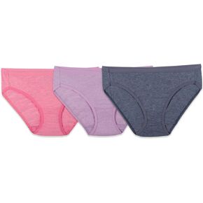 Fruit of the Loom womens 3 Pack Assorted Cotton Low-rise Hipster Panties