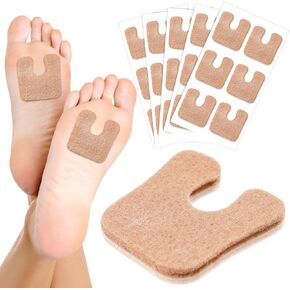 Boao 30 Pcs U Shaped Felt Callus Pads Metatarsal Pads Forefoot Foot Pads Pain Relief Foot Cushion Keep Calluses from Rubbing on Shoes Adhesive Pads for Men and Women, Beige