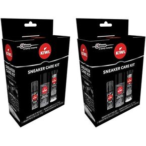 KIWI Sneaker and Shoe Cleaner Kit | Deodorizer for Shoes, Sneakers, Leather and More | 1 Cleaner, 1 Protector, 1 Deodorizer in Saudi Arabia