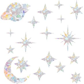 72pcs Bird Anti-Collision Window Stickers, Multi-Color Anti-Collision Window Decals for Birds Prism Anti-Collision Prevent Window Clings Reusable Bird Strike Protection Supplies