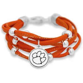 FTH Leather Strand Bracelet with Logo and Lobster Clasp
