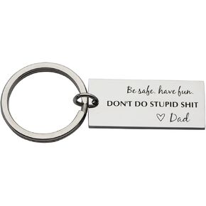 Funny Gift for Kids Don't Do Stupid Shit Keychain New Driver Gift Be Safe Keychain Gift for Teenagers