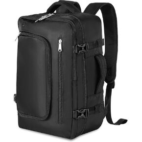Travel Backpack for Women and Men, Carry On Backpack Flight Approved Underseat Personal Item Luggage, Lightweight Daypack Weekender Bag with 17 inch Laptop Compartment, Black