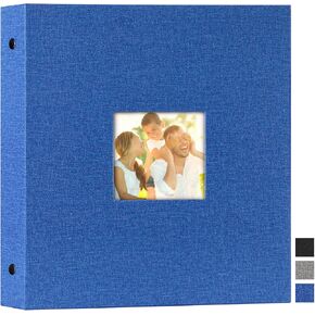 Lanpn Photo Album 8x8, Linen Hard Cover Acid Free Slip Slide in Photo Albums Sleeves Holds 50 Top Load Vertical Only 8x8 Pictures (Black) in Kuwait