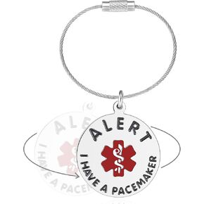 Divoti Stainless Steel Medical Alert "I Have A PACEMAKER " Tag - Cable Loop