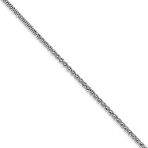 The Black Bow 1.65mm, 14k White Gold, Solid Spiga Chain Necklace