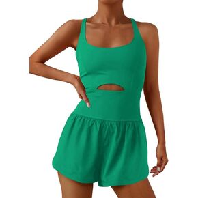 ReachMe Womens Running Onesie Workout Rompers Athletic Romper One Piece Outfits Exercise Jumpsuits Gym Yoga Clothes