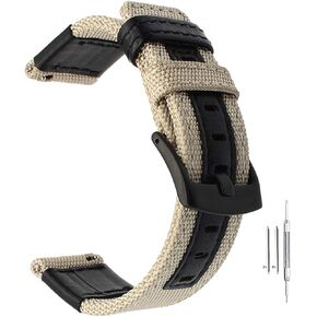 Nylon Quick Release Watch Bands,Replacement Canvas Fabric Sport Strap,20/22/24mm Military Style Wristband for Men Women Watch Bracelet,Stainless Steel Black Buckle