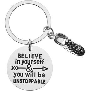 Sportybella Runner Keychain, Runner Jewelry, Keychain Accessories, Running Jewelry for Women, Teens and Girls