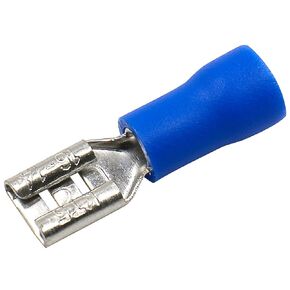 Baomain 0.187" Blue Female Insulated Spade Wire Connector 3/16'' Electrical Crimp Terminal 16-14 AWG 4.8 x 0.5mm FDD2-187 (100PCS)