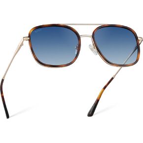 WearMe Pro Women’s Polarized Square Sunglasses: Modern Square Aviator with Double Bridge Vintage Aesthetics