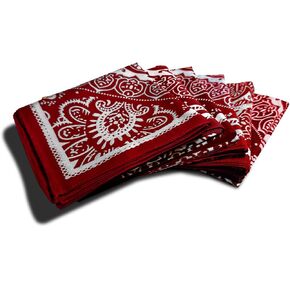 6-Pack All-Gender Bandanas Multi-Purpose Headband, Handkerchief, Head Wrap, Scarf, Protective Coverage-22x22 Inch