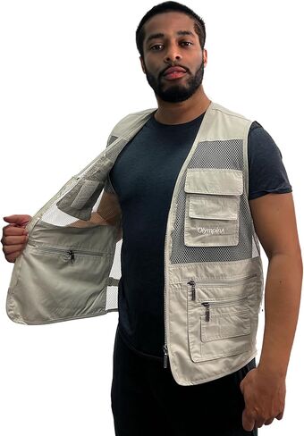 Mens Fishing Vest Safari Hiking Travel Photography with Multi Pocket Work Vest in Saudi Arabia