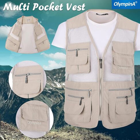 Mens Fishing Vest Safari Hiking Travel Photography with Multi Pocket Work Vest in Saudi Arabia