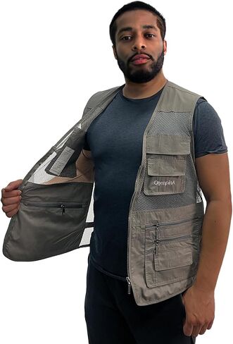 Mens Fishing Vest Safari Hiking Travel Photography with Multi Pocket Work Vest in Saudi Arabia