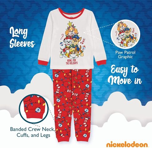 Nickelodeon Paw Patrol 2-Piece Snug-fit Cotton Holiday Pajama Set, Soft & Cute for Kids in Saudi Arabia