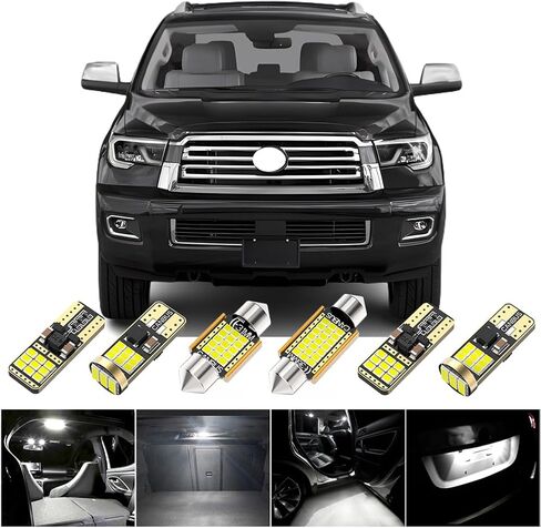 BMT xms LED Interior Light Kit Replacement for Toyota Sequoia 2008-2022,6000K Cool White LED Light Bulbs Package + Back Up Reverse Lights, 23 Pieces in Saudi Arabia