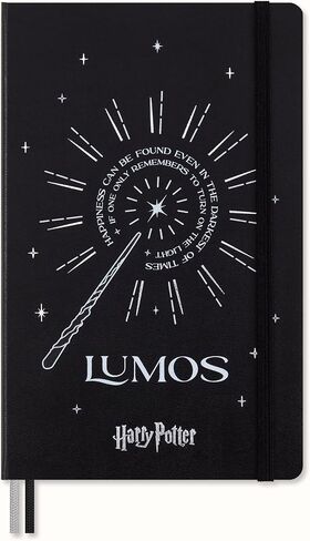 Moleskine Limited Edition Harry Potter Lumos spell Notebook with glow in the dark special-effect, Hard Cover, Ruled, Large (5" x 8.25"), Black, 176 pages in Saudi Arabia