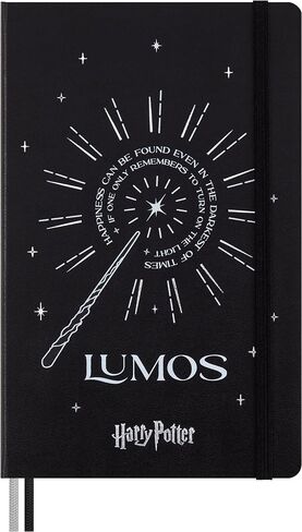 Moleskine Limited Edition Harry Potter Lumos spell Notebook with glow in the dark special-effect, Hard Cover, Ruled, Large (5" x 8.25"), Black, 176 pages in Saudi Arabia