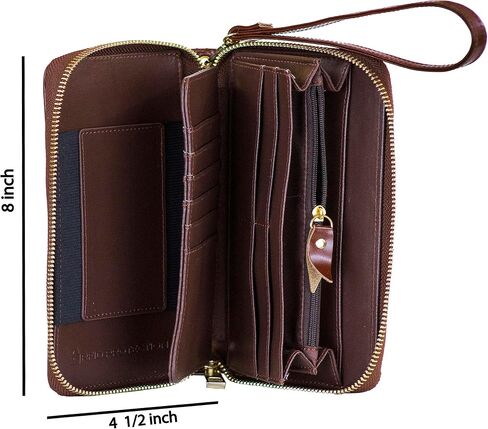 Women's Genuine Leather Wallet Wristlet Strap Clutch with Scan Proof Walls for ID protection -Crocodile Skin Design in Black in Saudi Arabia
