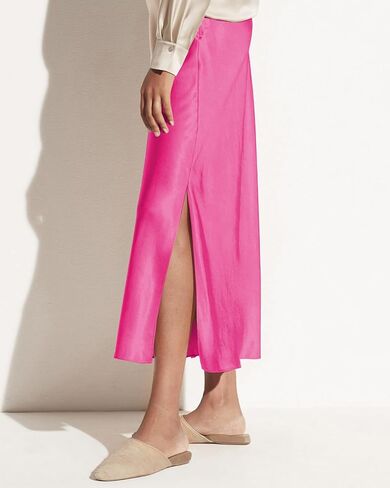 Women's 2024 Summer Satin Maxi Skirts High Waisted Fall Silk Casual A-Line Cocktail Party Long Skirt in Saudi Arabia
