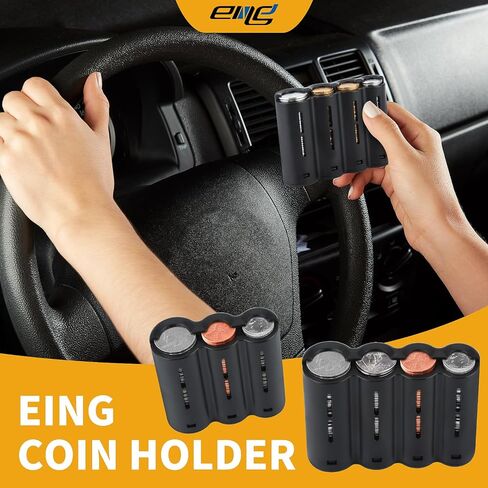 eing Coin Holder, Portable Coin Change Organizer, Universal Coin Storage Coin Holder for Car, Wallets, Pockets (4 Layer / 1 - Pack) in Kuwait