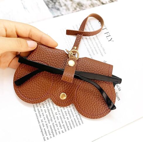Soft Leather Sunglasses Bag,Slim Sunglass Pouch Portable Leather Glasses Case Holder Soft Leather Sunglasses Bag in Saudi Arabia