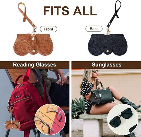 Soft Leather Sunglasses Bag,Slim Sunglass Pouch Portable Leather Glasses Case Holder Soft Leather Sunglasses Bag in Saudi Arabia