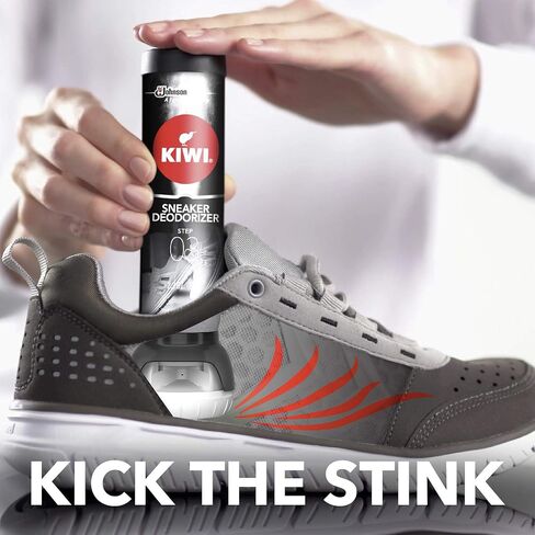 KIWI Sneaker and Shoe Cleaner Kit | Deodorizer for Shoes, Sneakers, Leather and More | 1 Cleaner, 1 Protector, 1 Deodorizer in Kuwait