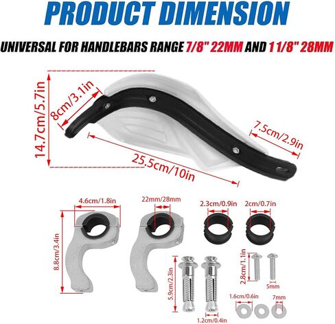 Universal Dirt Bike Handguards 7/8" 22mm and 1 1/8" 28mm Motorcycle Hand Guard for Dirt Bike Motorcycle Supermoto Racing ATV in Saudi Arabia