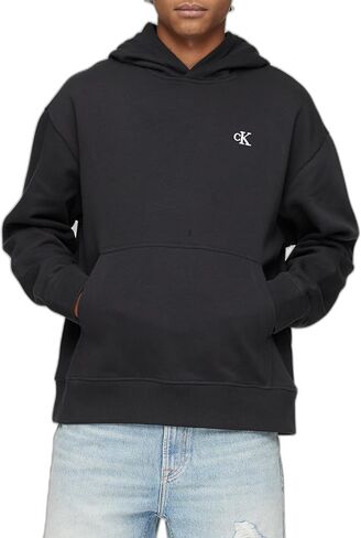 Calvin Klein Men's Relaxed Fit Monogram Logo Fleece Hoodie in Saudi Arabia