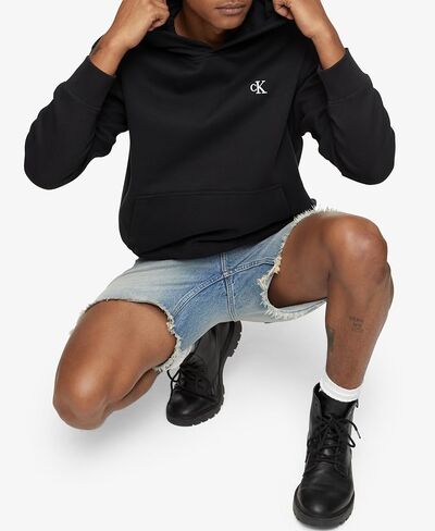 Calvin Klein Men's Relaxed Fit Monogram Logo Fleece Hoodie in Saudi Arabia