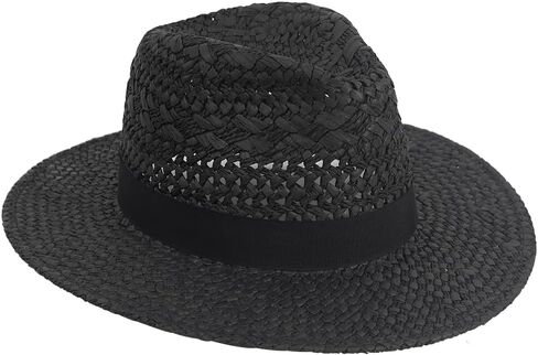Summer Straw Sun Hat, Wide Brim Fedora Panama Beach Hats for Men and Women in Kuwait
