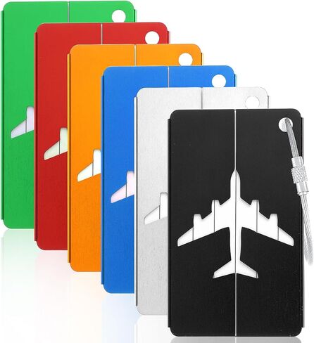 6 Pack Luggage Tag for Suitcases, Metal Luggage Tag TSA Approved, Quickly Spot Luggage Name Tags, Travel Essentials Accessories for Backpacks, Suitcases, Bags(6 Color A) in Saudi Arabia
