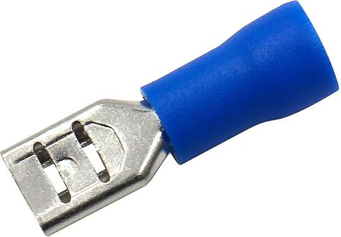 Baomain 0.187" Blue Female Insulated Spade Wire Connector 3/16'' Electrical Crimp Terminal 16-14 AWG 4.8 x 0.5mm FDD2-187 (100PCS) in Saudi Arabia